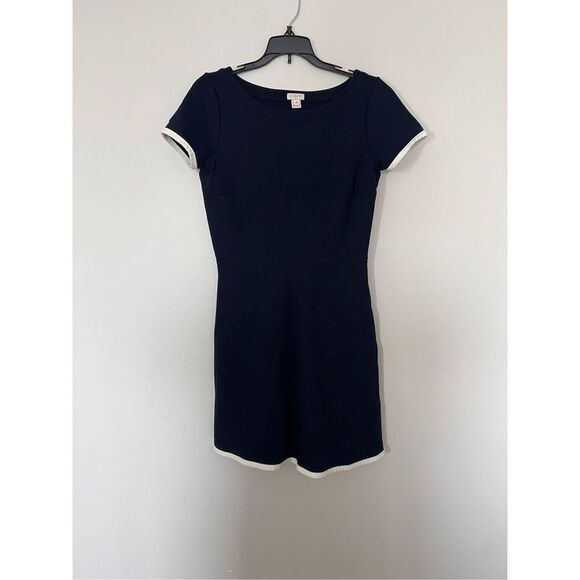 J. Crew Navy White Trimmed Career Dress sz 0 EUC - Picture 1 of 6